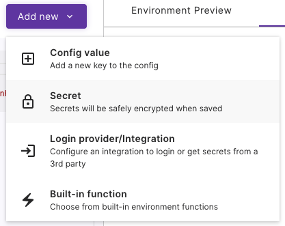 “Screenshot of add new menu”