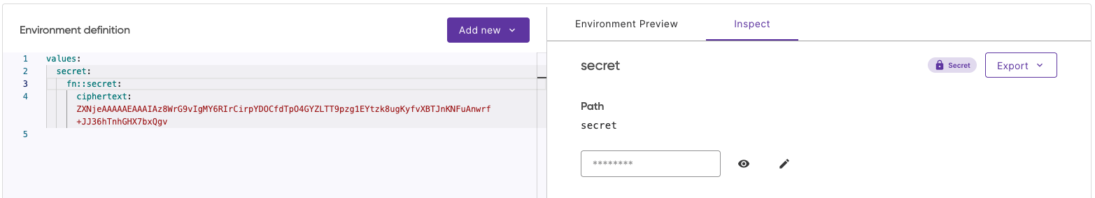 “Screenshot of secret editor”
