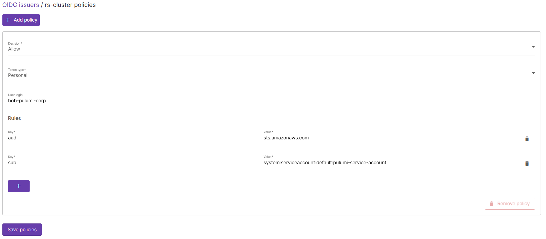 kubernetes policy example