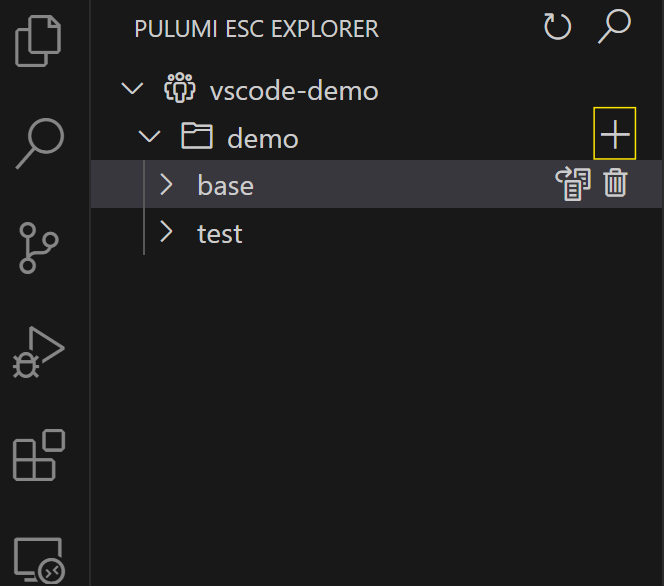 Pulumi ESC Explorer - open an environment