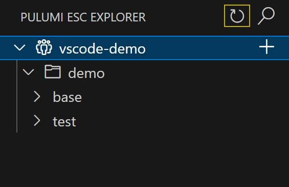 Pulumi ESC Explorer - refresh an environment