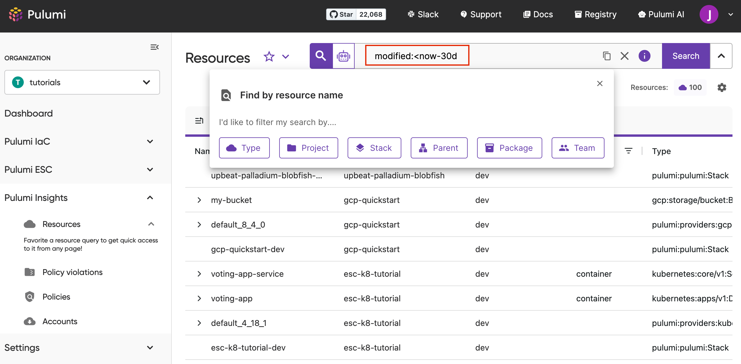 Insights Account Discovery Scan