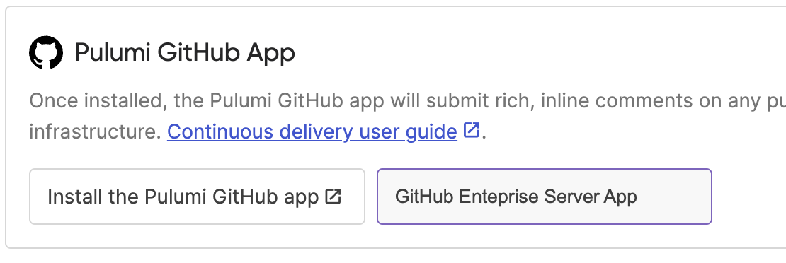 Install the Pulumi GitHub Enterprise Server App